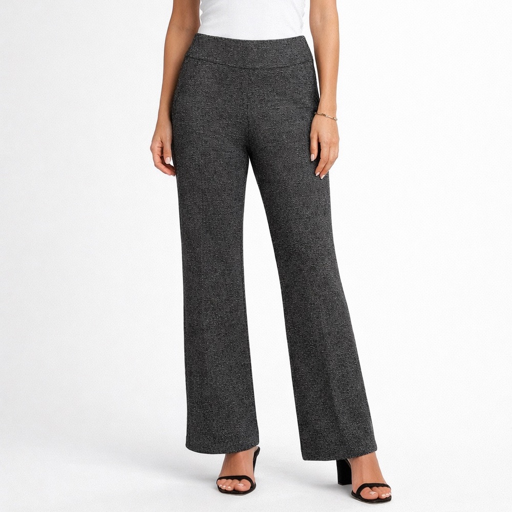 Cabi Gray Plaid Dress Pants Size 2 – High Waist Stretch Work Pants, Flare Leg